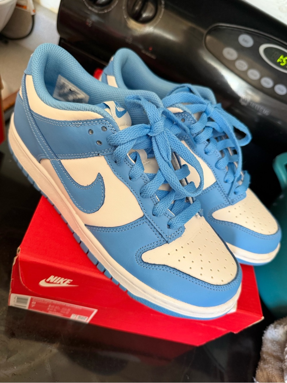 Nike UNC dunk Low Top Sneakers in Sky Blue and White